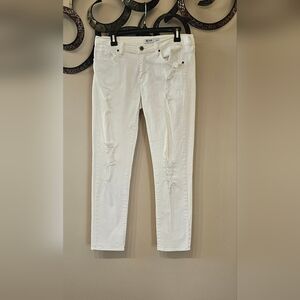 Women's Distressed White Jeans